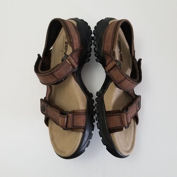 TEVA Men\'s Sz 9 Brown Leather Lug Sole Casual Sport Strap Sandals Shoes 6591 main image 4